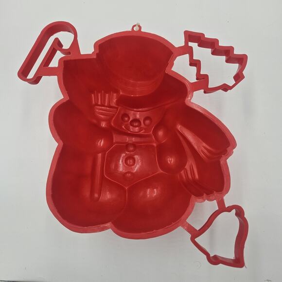 Vintage 80s Jello Frosty Snowman Jiggler 3 Cookie Cutters Christmas Holiday - Picture 2 of 6